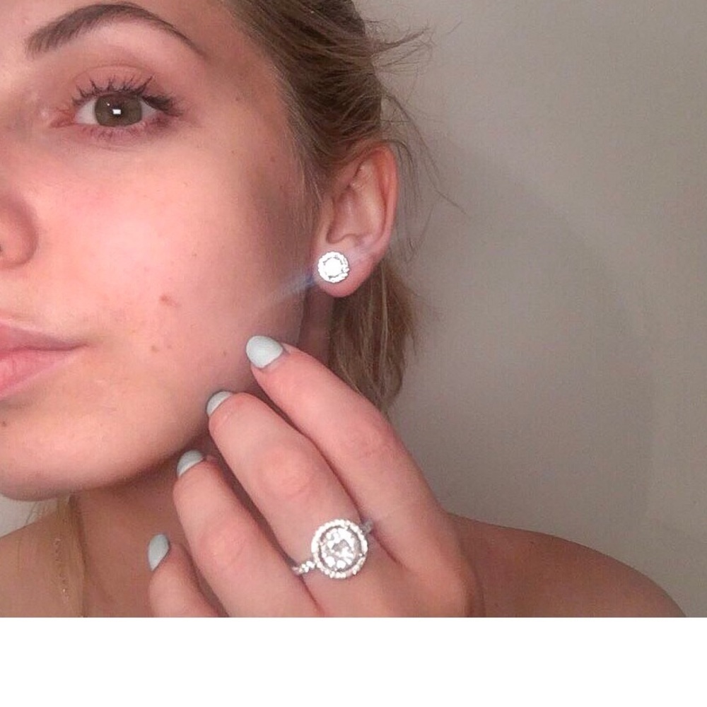 Sterling Silver Stud Earrings - Picture 3 of 6